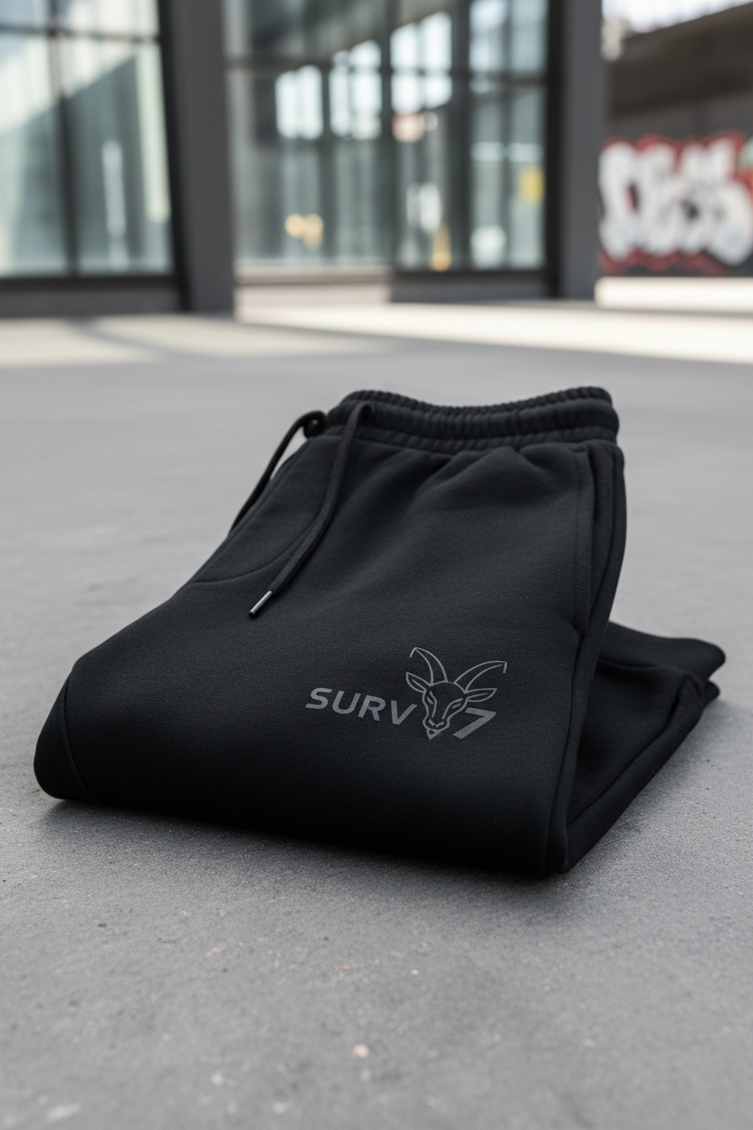 SURV7 Limited Edition Black Goat Sweatpants