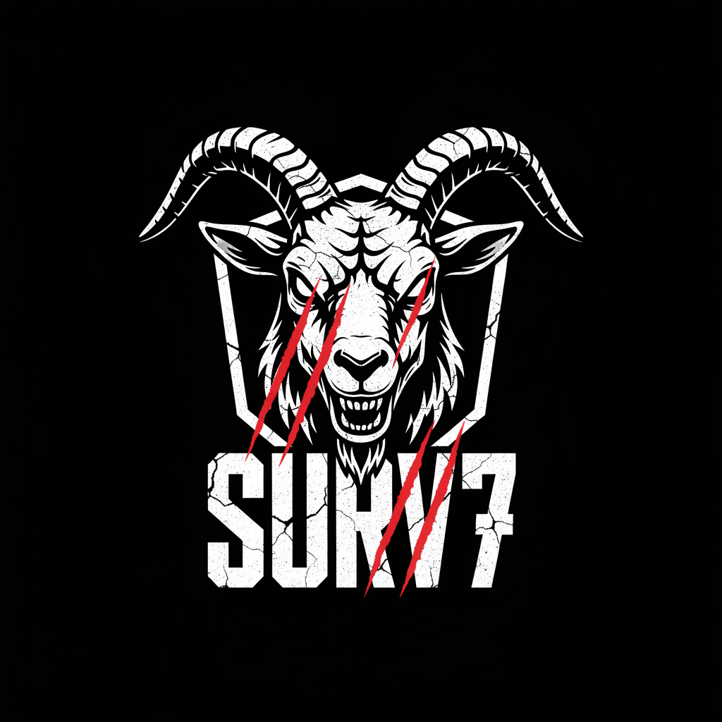 SURV7 Black Goat T-Shirt Design